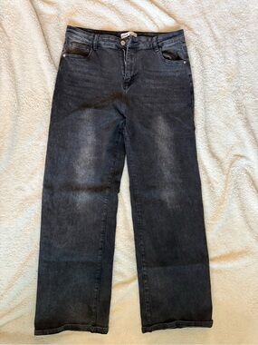 KatchMe Women's High Waisted Wide Leg Jeans charcoal size 2XL US 14